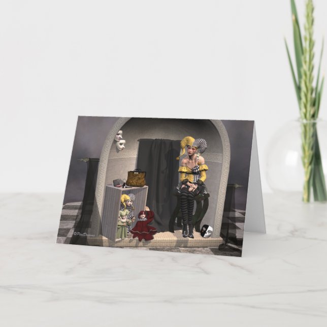 "Teatro de fantoche da Julia" - Cartão Saudável (Frente)