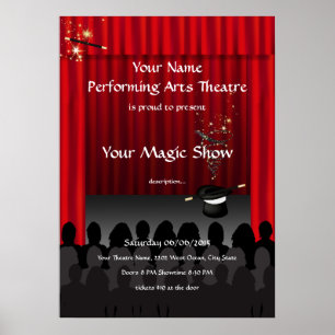 Teatro Executando Palco Mágico de Artes Poster