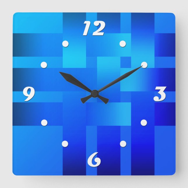 Tecelagem, fitas, relógio de paredes quadradas de  (Frente)