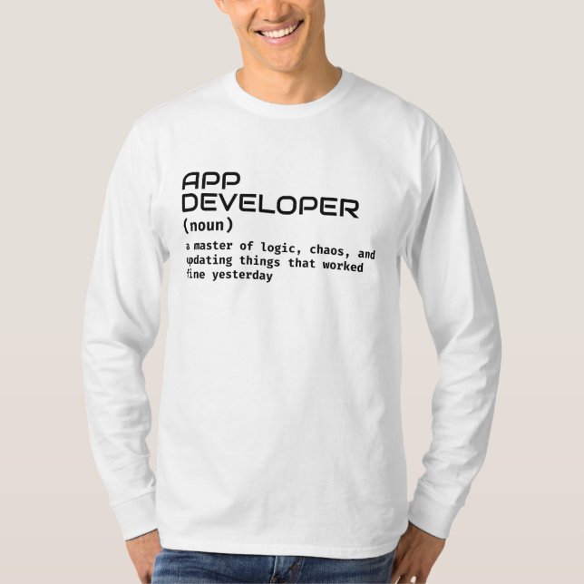 Tech Humor - Camisa de Definição do Desenvolvedor  (Frente)