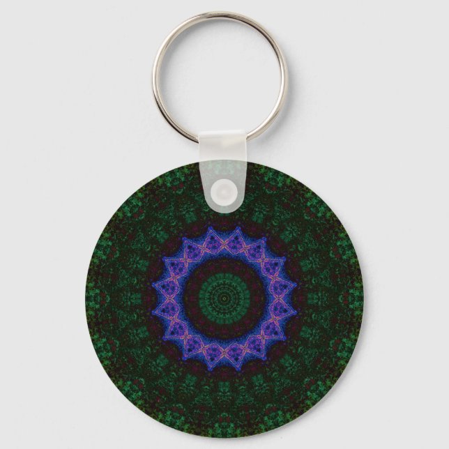 Technomancy Black Abstrato Mandala Chaveiro (Frente)