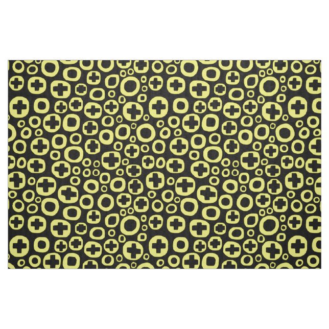 Tecido 050215 - Yellow on Black (Amarelo sobre preto) (Fat Quarter)