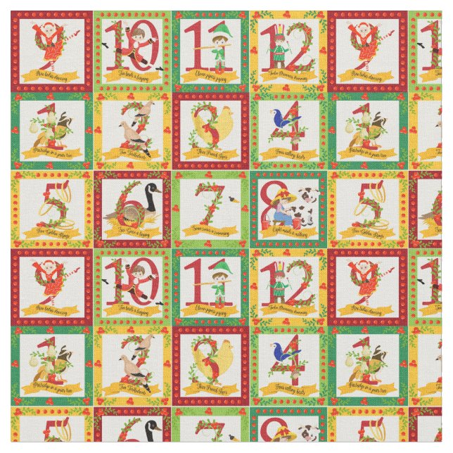 Tecido 12 dias de Natal (Detalhe)