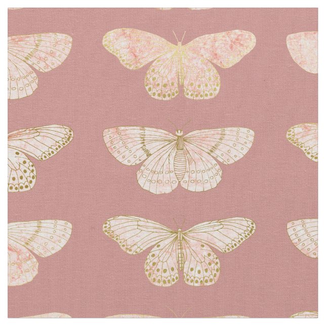 Tecido 14.000 + Rosa Dourada Marble Butterfly MORRER Pelo (Detalhe)