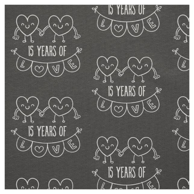 Tecido 15 Anniversário Gift Chalk Hearts (Modelo)
