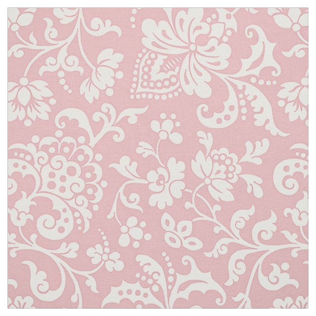 Tecido 1860s Floral, Rosa (Modelo)