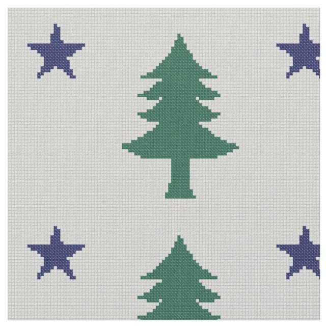 Tecido 1901 Maine Flag Faux Cross Stitch (Detalhe)