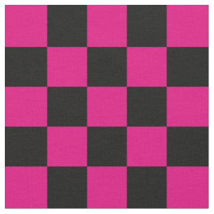 Tecido 1 polegada verifica o teclado rosa quente e preto