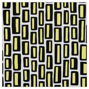 Tecido 200515 - Preto e Amarelo no Branco
