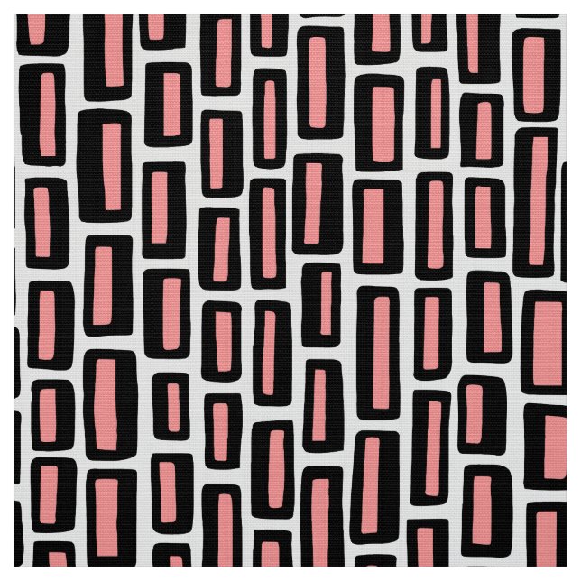 Tecido 200515 - Preto e Rosa Suave em Branco (Modelo)
