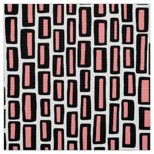Tecido 200515 - Preto e Rosa Suave no Branco