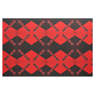 Tecido 50/50 de vermelho/preto