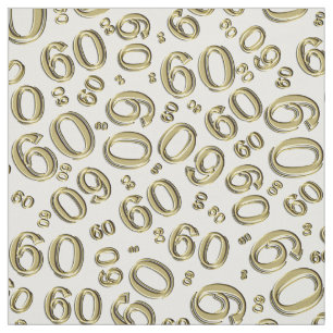 Tecido 60º Padrão Aleatório Dourado e Branco 60