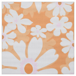 Tecido 60 jogando flores em laranja sherbert