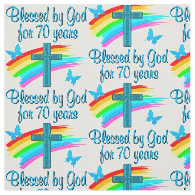 TECIDO 70 CHRISTIAN BIRTHDAY CROSS E RAINBOWS (Modelo)
