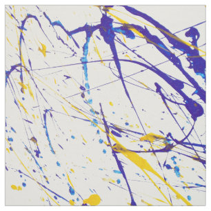 Tecido A aguarela amarela azul moderna splatters o teste