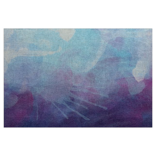 Tecido A aguarela roxa azul espirra o design (Jarda)