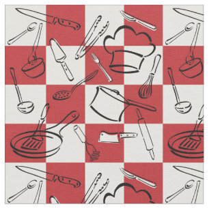 Tecido A cozinha utiliza ferramentas o tabuleiro de damas