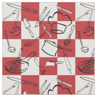 Tecido A cozinha utiliza ferramentas o tabuleiro de damas