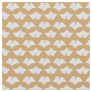 Tecido A folha elegante do gingko enfileira a cor do