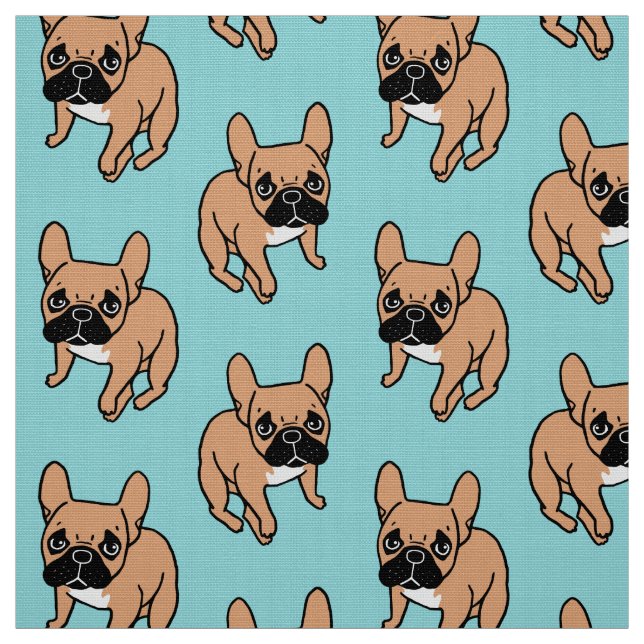 Tecido A jovem corça preta bonito Frenchie da máscara (Modelo)