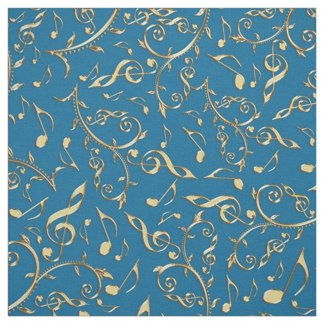 Tecido A música Dourado de w da cor de Customiable nota o (Modelo)