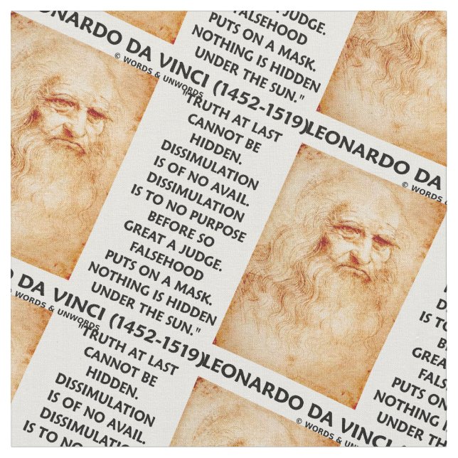 Tecido A verdade de Leonardo da Vinci não pode ser (Detalhe)