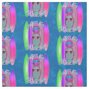 Tecido Abacaxi de Verão em Praias Aloha