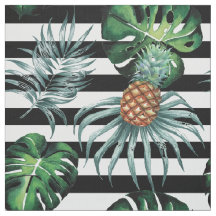 Abacaxi tropical da aguarela com listras pretas