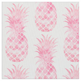 Tecido Abacaxis Tropicais Cor-de-Água Rosa