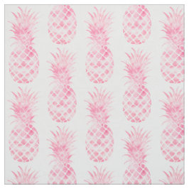 Tecido Abacaxis Tropicais Cor-de-Água Rosa