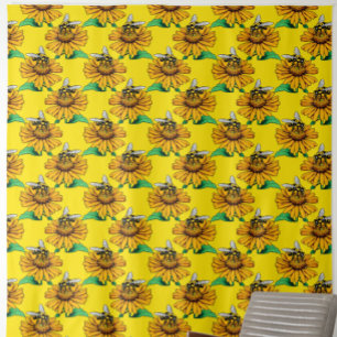 Tecido Abeha no Design de Padrão de Flor de Girassol 