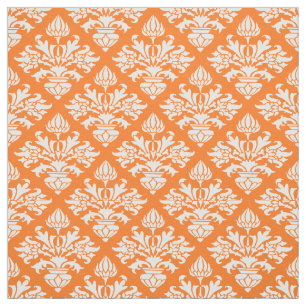 Tecido Abóbora alaranjada, cor damasco branca #3 Size6