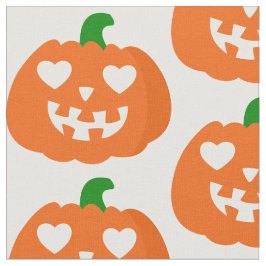 Tecido abóbora de halloween coração laranja jack-o-lanter