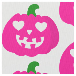Tecido abóbora de halloween coração rosa jack-o-lanterna
