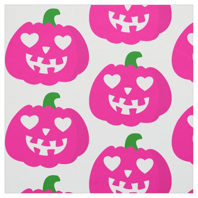 Tecido abóbora de halloween coração rosa jack-o-lanterna (Modelo)