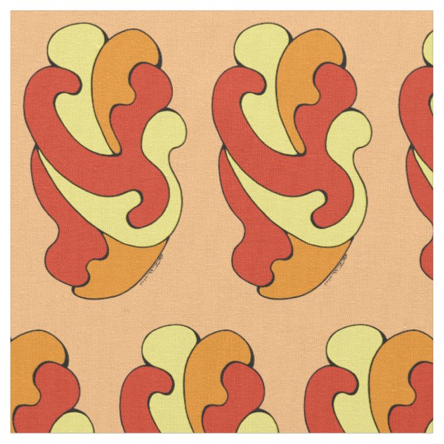 Tecido Abraçando Curvas (Amarelo, Vermelho, Laranja) (Detalhe)
