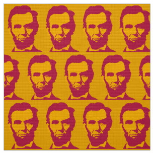 Tecido Abraham Lincoln em alaranjado & em vermelho