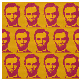 Tecido Abraham Lincoln na Pop Art Laranja e Vermelho