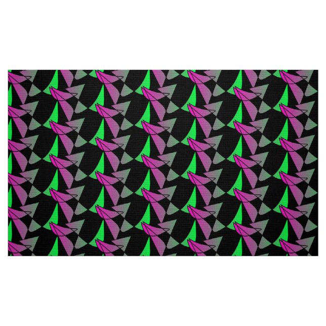 Tecido Abstraktes buntes Stoffmuster Pink Grün Neon schwa (Fat Quarter)