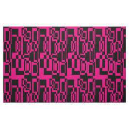Tecido Abstraktes Pink/Schwarz Muster Formen