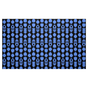 Tecido Abstrato 140823 - Baby Blue on Black