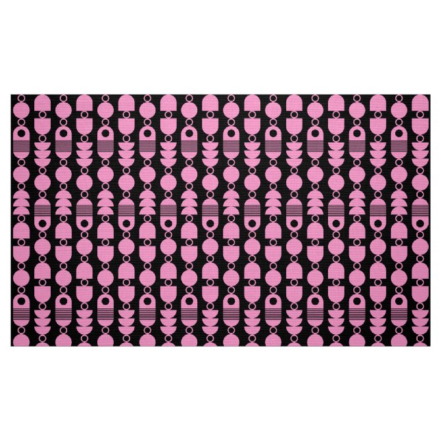 Tecido Abstrato 140823 - Rosa em preto (Fat Quarter)
