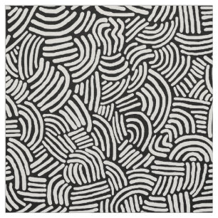 Tecido Abstrato 200923 - Branco sobre Preto