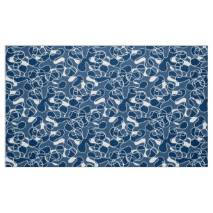 Tecido Abstrato 290523 Shibori Azul e Branco