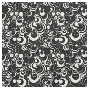 Tecido Abstrato 2 nos círculos preto e branco