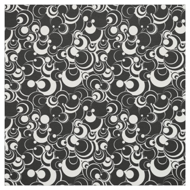Tecido Abstrato 2 nos círculos preto e branco (Modelo)