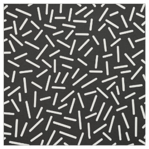 Tecido Abstrato 300117 - Branco sobre Preto