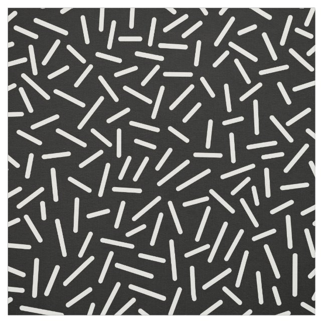 Tecido Abstrato 300117 - Branco sobre Preto (Modelo)