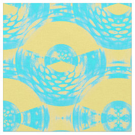 Tecido Abstrato Aqua e Amarelo